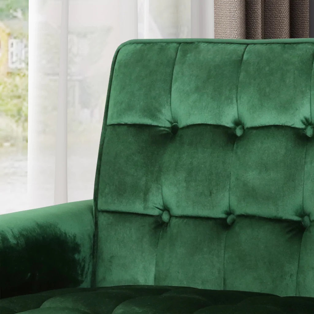 Lewisham Emerald Tufted Velvet Armchair