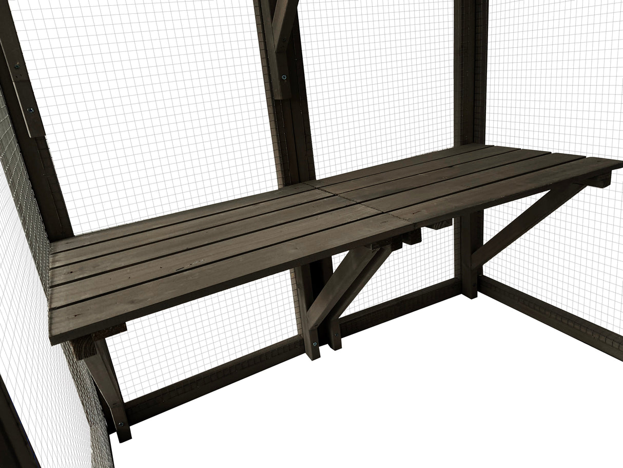 Samland Wooden Cat Cage Walk in Cat Condo House Kitten Ferret Enclosure Cage