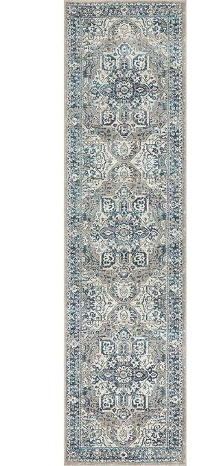 Babylon 207 Blue Runner by Rug Culture-500X80CM - RUNNER