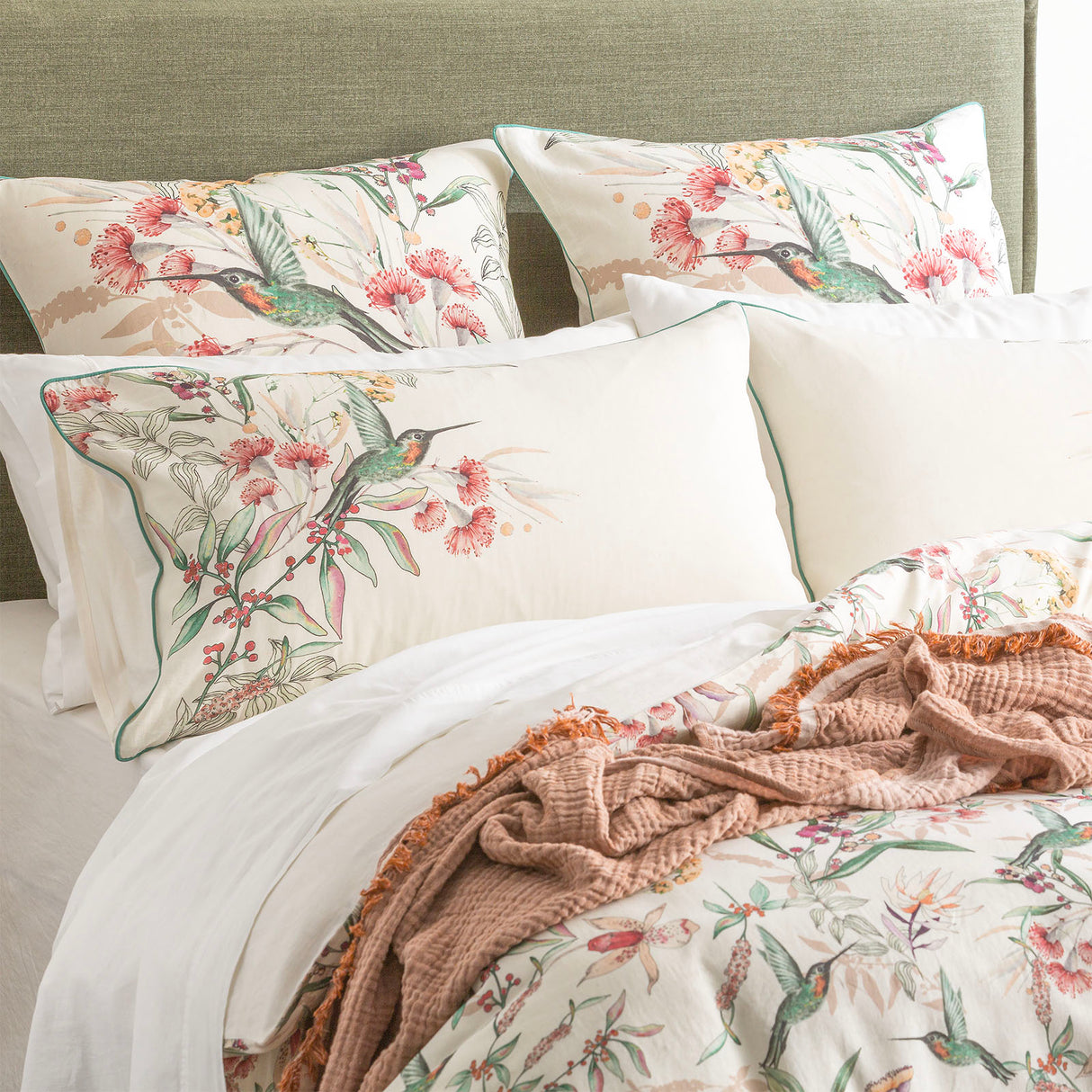 Cavallo Banksia French Linen Printed Quilt Cover Set by Renee Taylor Queen