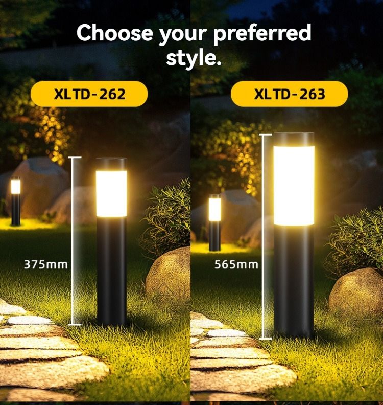 solar lawn lights, stainless steel outdoor lights, 3-LED garden lights, waterproof outdoor lights, modern outdoor lighting, cylindrical solar lights, Australian outdoor lights - Black warm light - Size 1PCS