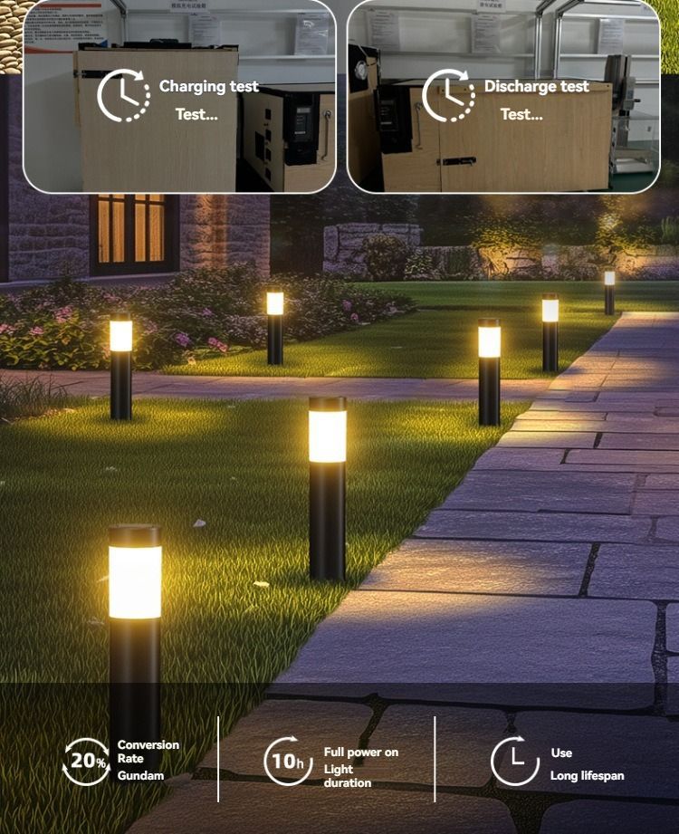 solar lawn lights, stainless steel outdoor lights, 3-LED garden lights, waterproof outdoor lights, modern outdoor lighting, cylindrical solar lights, Australian outdoor lights - Silver white light - Size 1PCS