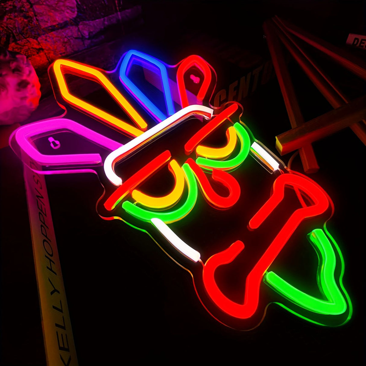 neon wall light, acrylic neon light, colourful neon tube, USB powered light, dimmable wall light, home decor lighting, ambient lighting, Australia decor, modern wall art, LED neon sign
