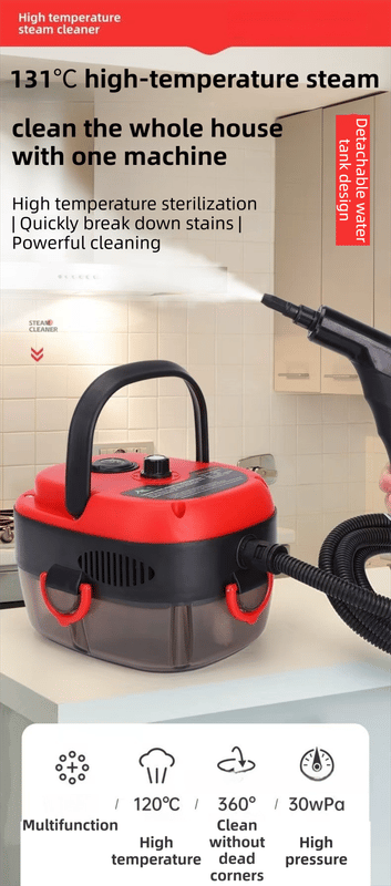 Steam Cleaner with Multiple Attachments, White