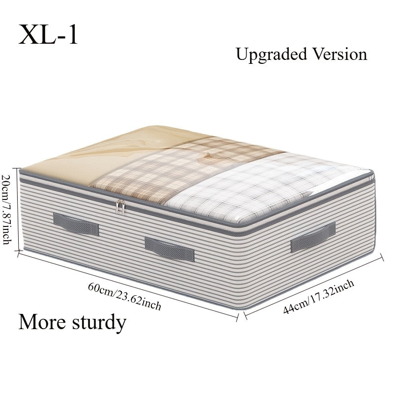 Large Storage Organizer Bag - Made from heavy-duty non-woven fabric with transparent windows, multi-layer clothing storage box suitable for wardrobes, under-bed, and travel. (L)