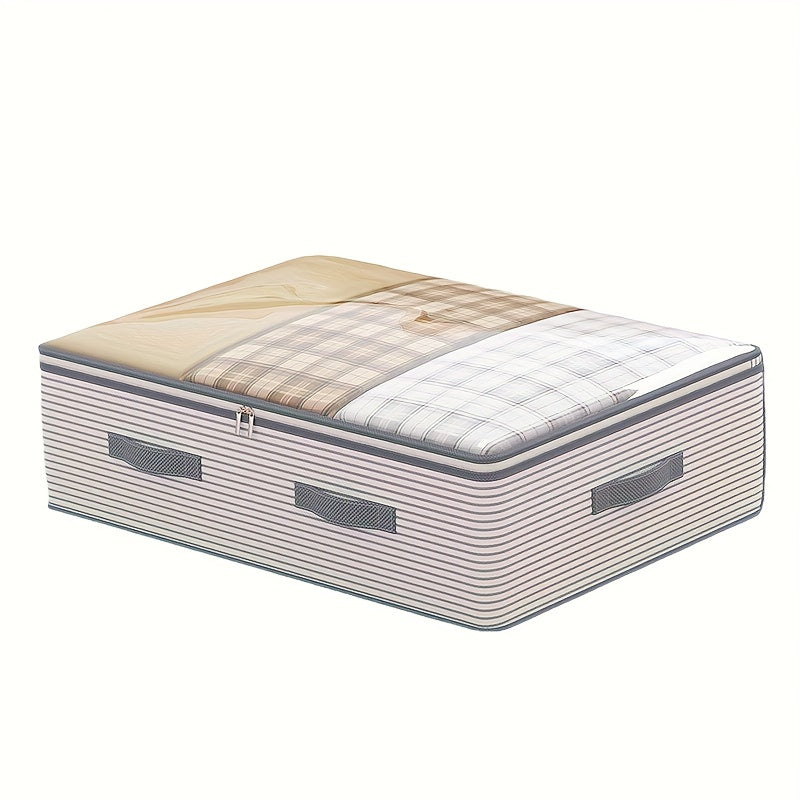 Large Storage Organizer Bag - Made from heavy-duty non-woven fabric with transparent windows, multi-layer clothing storage box suitable for wardrobes, under-bed, and travel. (XL)
