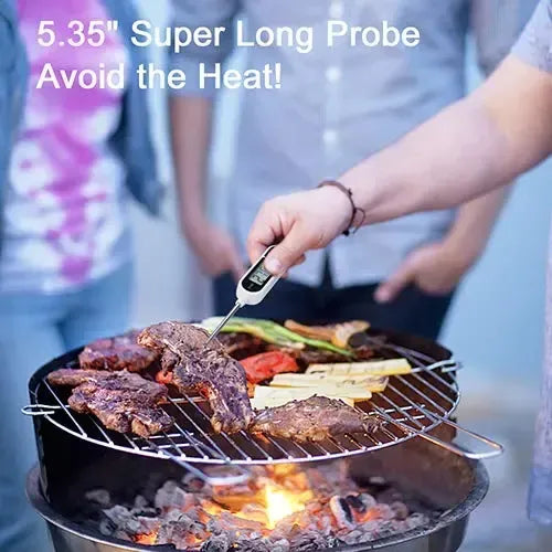 Digital Meat Thermometer with Stainless Steel Probe, Fast Instant Read Display for Cooking, BBQ, Grilling, Frying and Candy Making