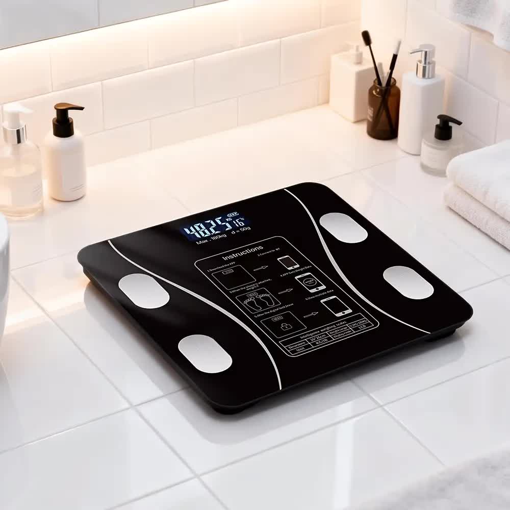 Smart Electronic Scale | UAEUUI Body Fat Scale, Bathroom Scale, Small Household Scale, with LCD Digital Display, Wireless, Battery Powered