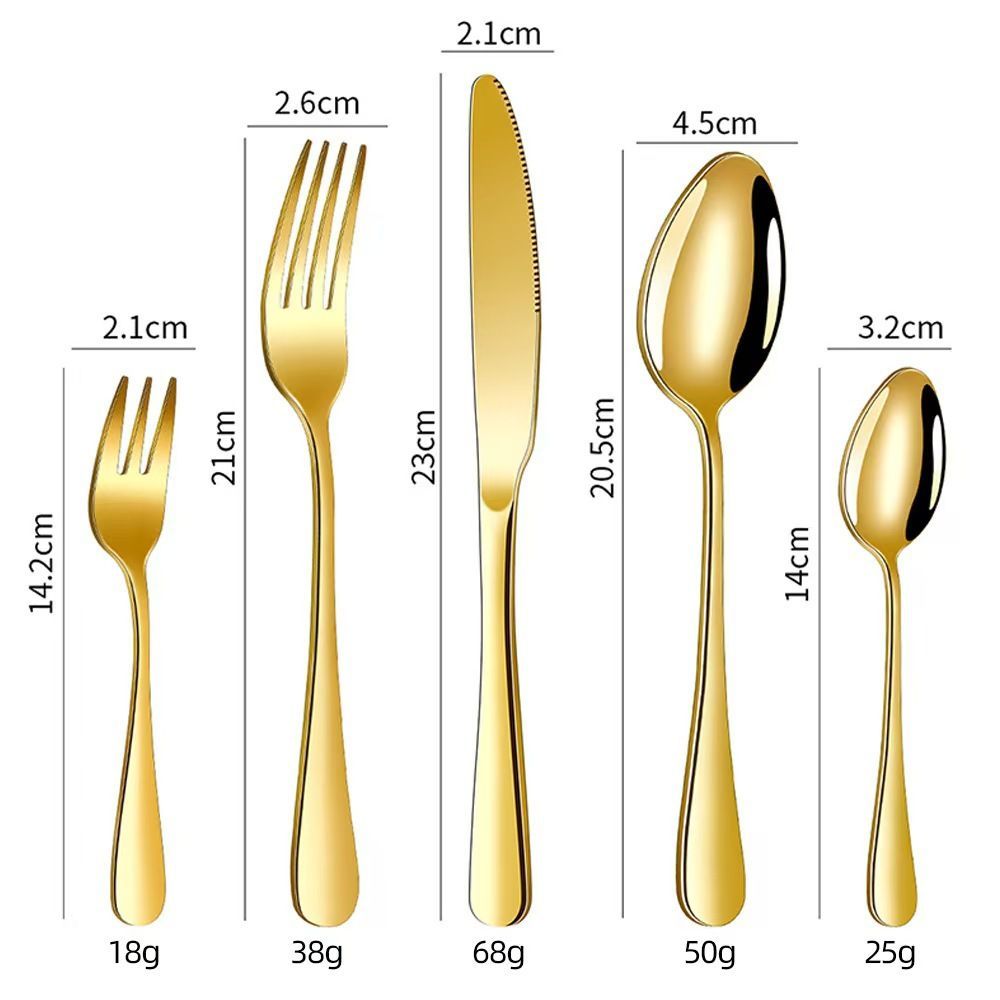 western cutlery set, steak knife and fork set, stainless steel cutlery, gift set for dining, 16-piece cutlery, Australian dining, steak knives Australia, premium cutlery set, gift for couples, housewarming gift - Rose gold - Size 16 -piece set