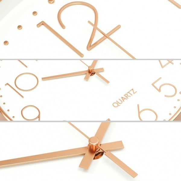 Minimalist Wall Clock (Silver), 30 cm (12 inches) Modern Silent Wall Clock, Silent Quartz Movement