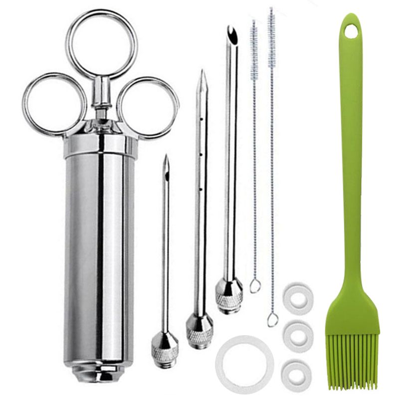 Stainless Steel Meat Injector Marinade Injector for Grilling Yellow