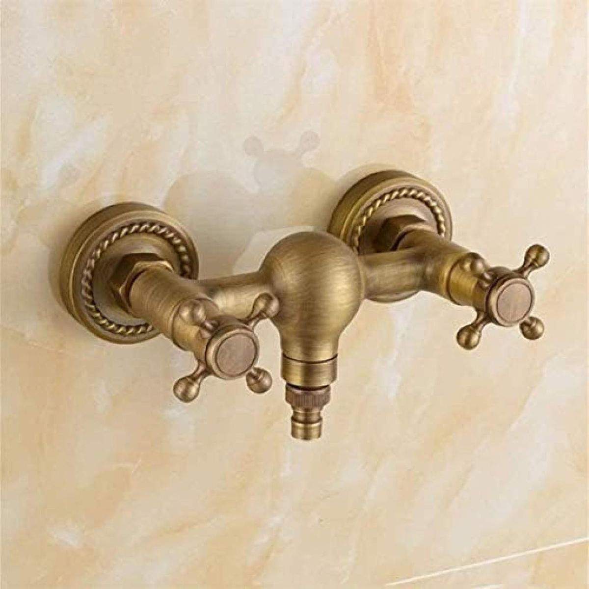 Brass Bathtub Faucet with Antique Finish – Wall-Mounted Hot & Cold Water Faucet for Bathroom and Shower