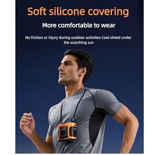 Clip Fan Portable Waist Clip Fan & Neck Fan, Dual Air Vents Strong Airflow Intelligent Digital Display Rechargeable, Wearable Cooling Fan for Outdoor Sports, Travel, Office, and Home Use - Gray - Size 10.7*9.5cm