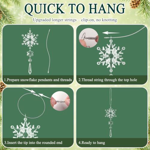18-Count Clear Acrylic Christmas Ornaments for Tree, Holiday Party, New Year Decor (clear)