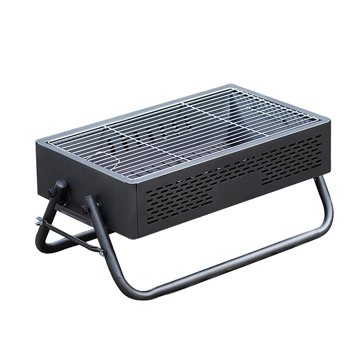 Portable Charcoal Grill with Foldable Legs & Stainless Steel Grate – Compact Outdoor BBQ for Camping, Picnics & Backyard Gatherings (Gray)