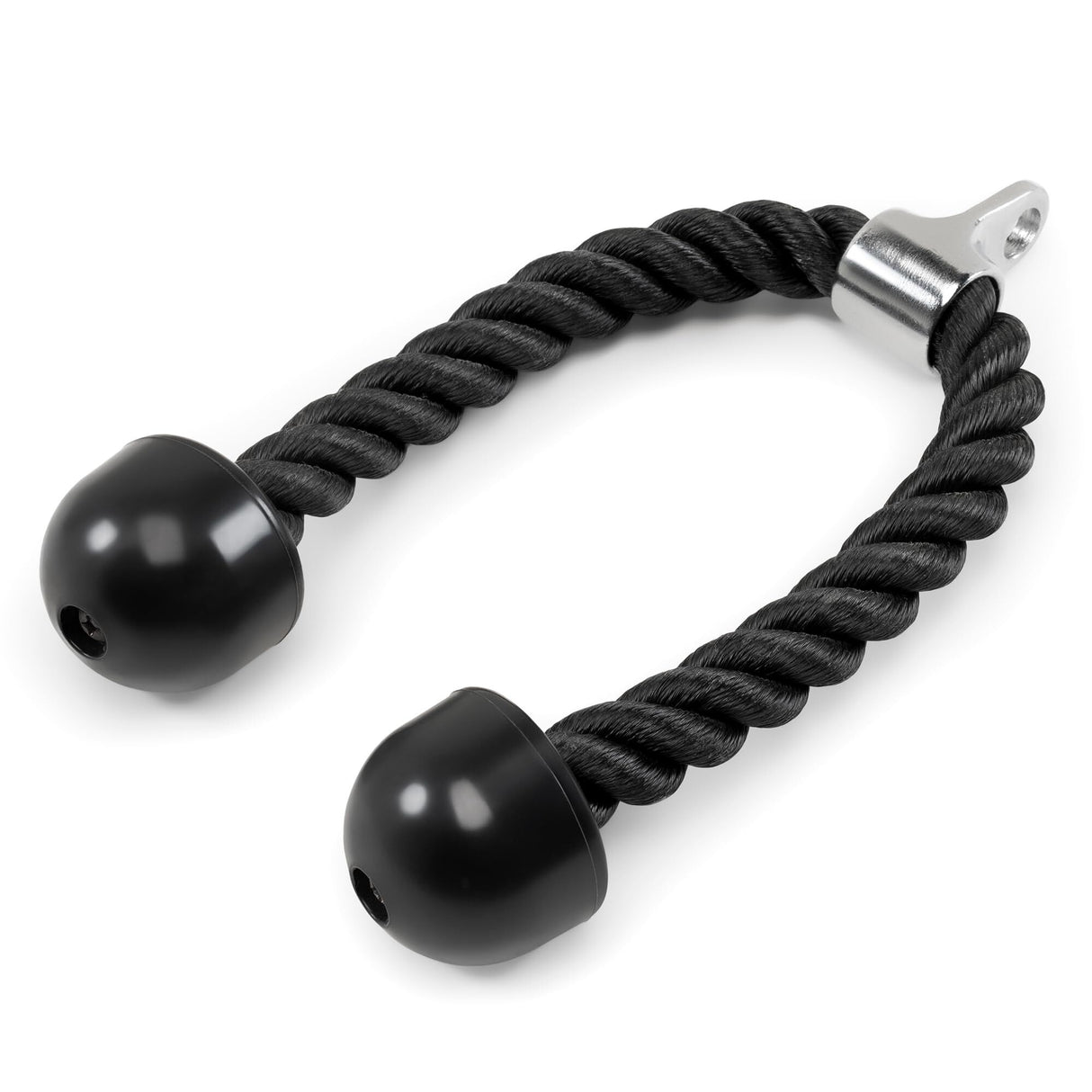 Heavy-Duty Dual-Handle Triceps Rope for Cable Machine – Braided Nylon Fitness Attachment with Rubber Ends (Black)