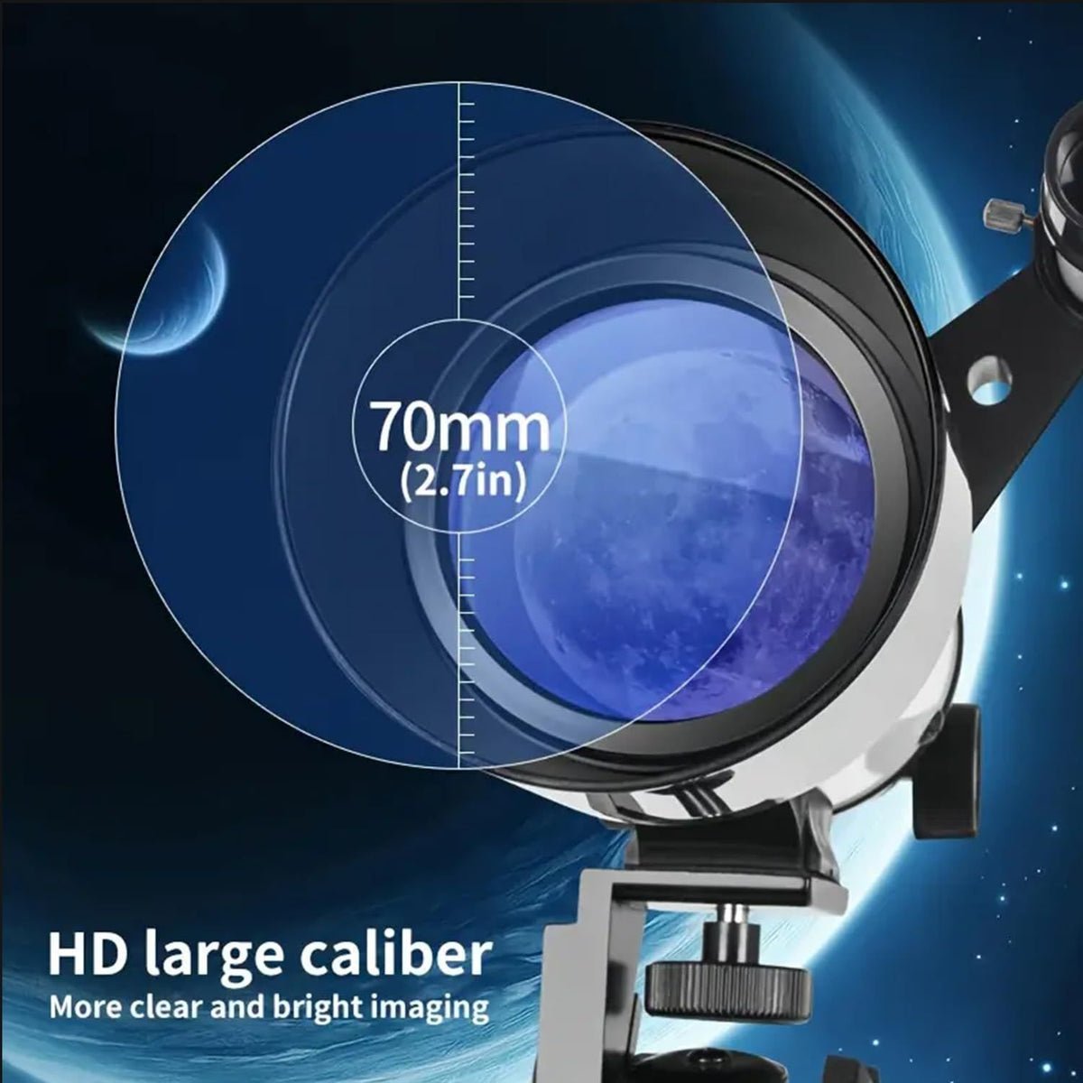 Telescope for Adult, 70mm Aperture 400mm Portable Telescope with Tripod, Finder Scope, Phone Adapter, Carrying Bag, Astronomical Refractors Telescopes for Kids Beginners Adults(White)