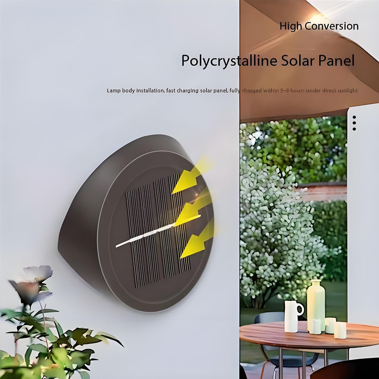 Solar Outdoor Wall Lights (4-Pack): IP44 Waterproof LED Sconces for Garden, Patio & Pathway Lighting(Warm light)