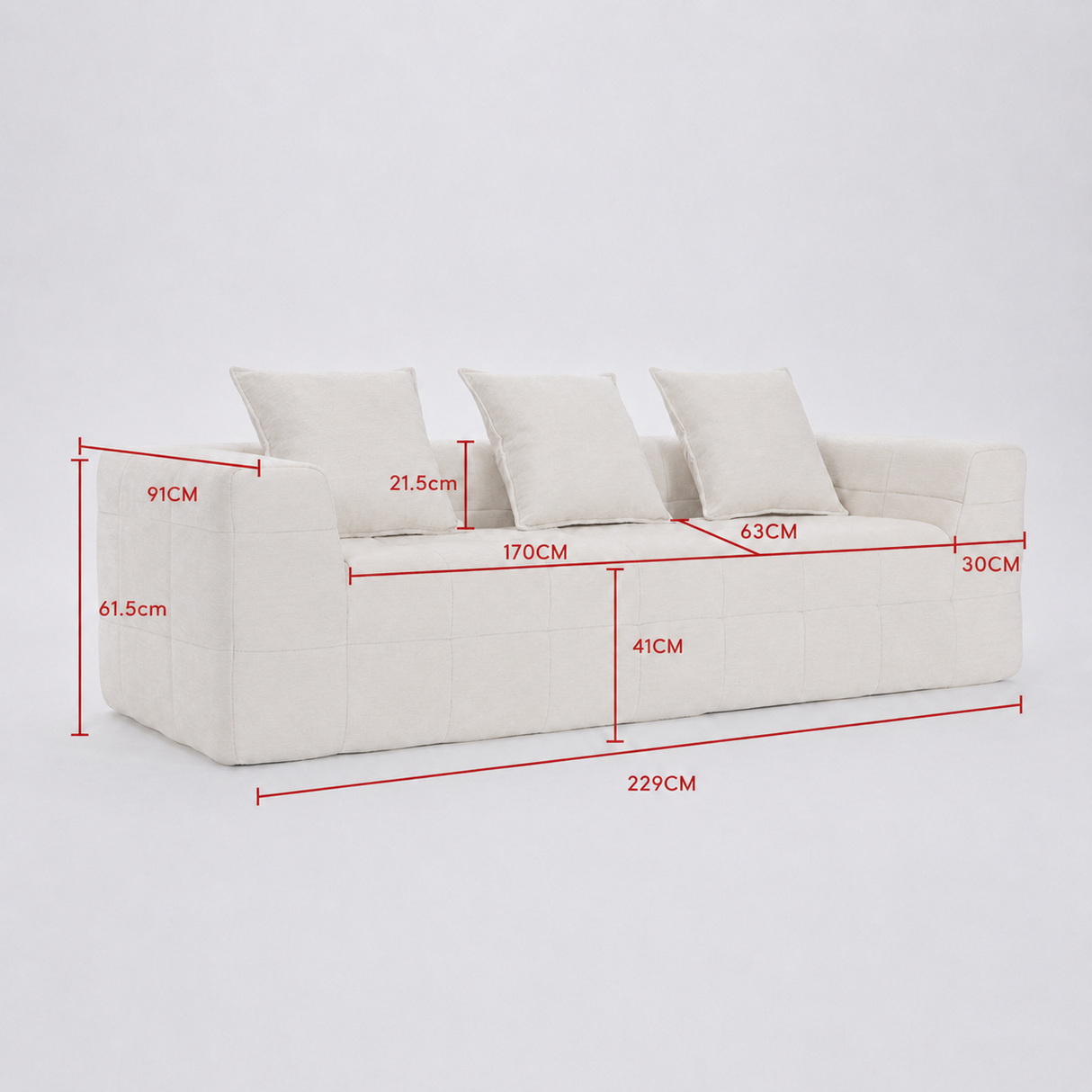 Monda 3 Seater Compressed Sofa