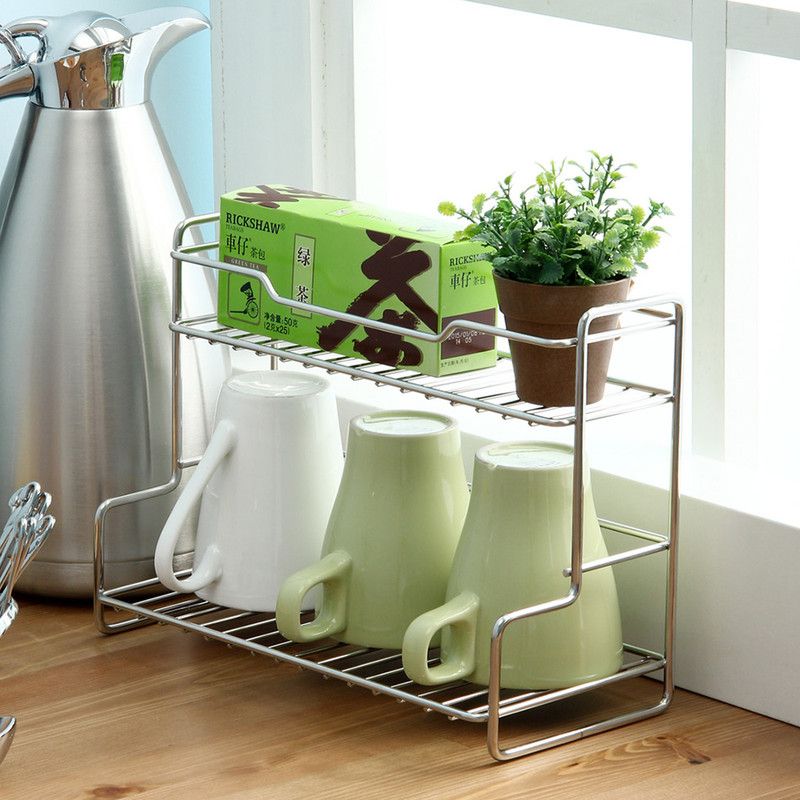 Mini Stainless Steel Kitchen Spice Storage Shelf Bathroom And Toilet Organizer Rack-Silver