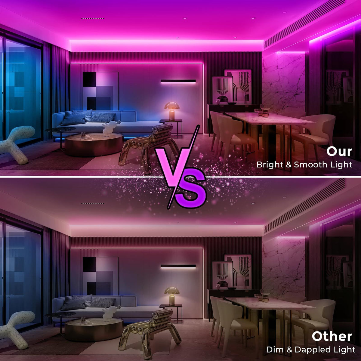 16.4FT Led Neon Rope Lights with APP/Remote Control, Flexible DIY Design, Music Sync Neon Lights for Wall Decor, Outdoor IP67 Waterproof, RGB LED Strip Lights for Bedroom, Living, Gaming, Party