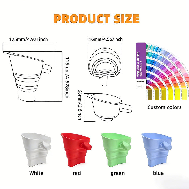 Omoiyari Silicone Flour Funnel for Kitchen Aid Stand Mixer, Food Grade BPA-Free Silicone Funnel with Easy-Pour Attachment Fits KSM150 5-Quart Tilt-Head Mixers, Mess-Free Baking Accessory (RED,Set of 3))