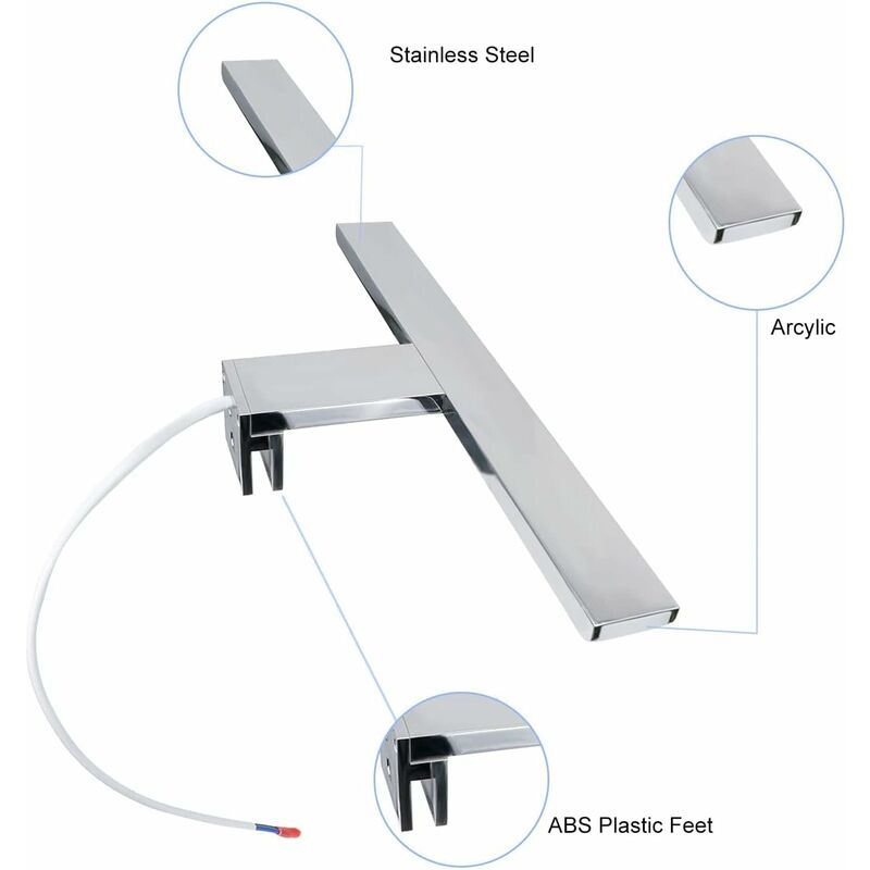 Bathroom Mirror Light 30Cm LED 6W 230 Volt Bathroom Mirror Light 6000K Full Aluminum 3In1 Bathroom Mirror Light