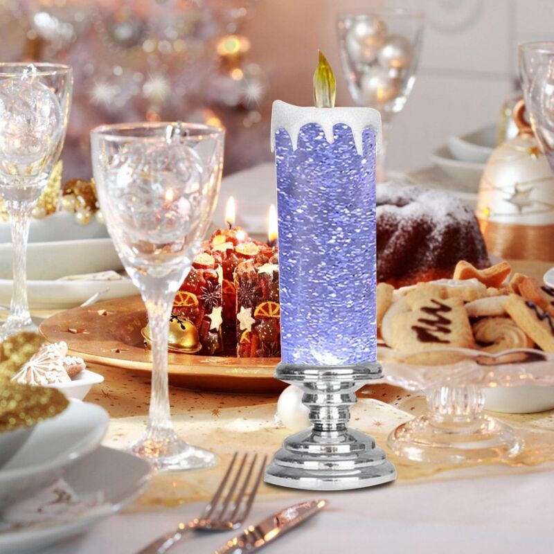 Flickering Flameless Candles Christmas LED Candles - Usb Rechargeable Color Changing Christmas Candles, LED Water