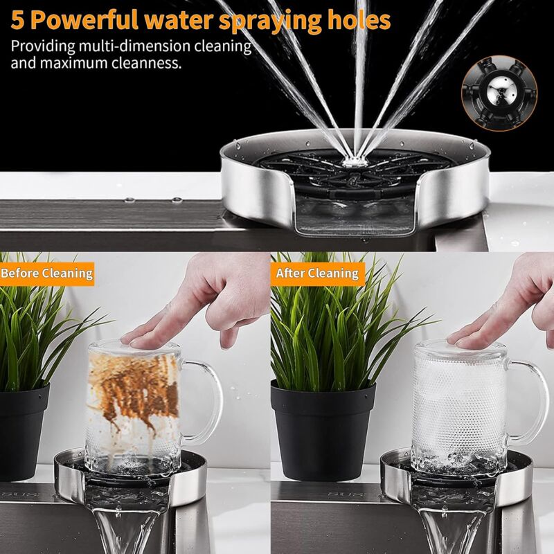 Glass Rinser, Stainless Steel Glass Rinser, Glass Rinser For Kitchen Sink, Glass Rinser For Kitchen Sink Bar Cup