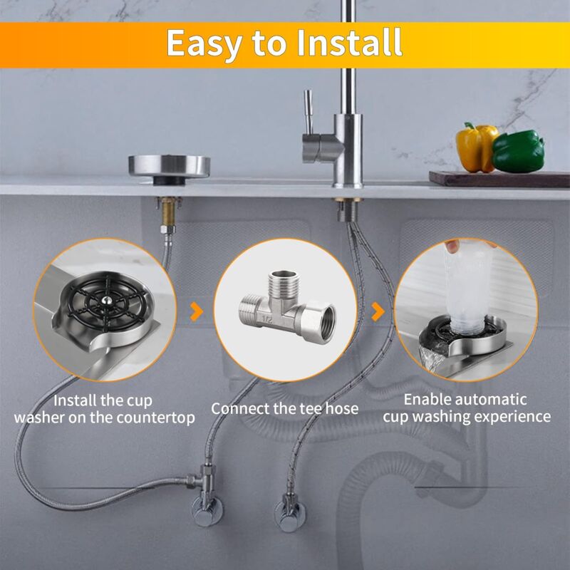 Glass Rinser, Stainless Steel Glass Rinser, Glass Rinser For Kitchen Sink, Glass Rinser For Kitchen Sink Bar Cup