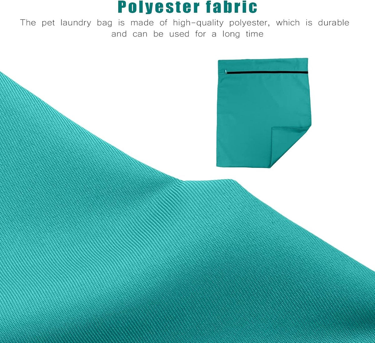 Pet Laundry Bags - Polyester Twill Laundry Bags - Large Zippered Laundry Bags - Prevents Pet Hair from Clogging Laundry Bags - Washing Machine Safe, 70 x 80 cm, Laundry Bag for Dogs, Cats, and Rabbits (Lake Blue) - L