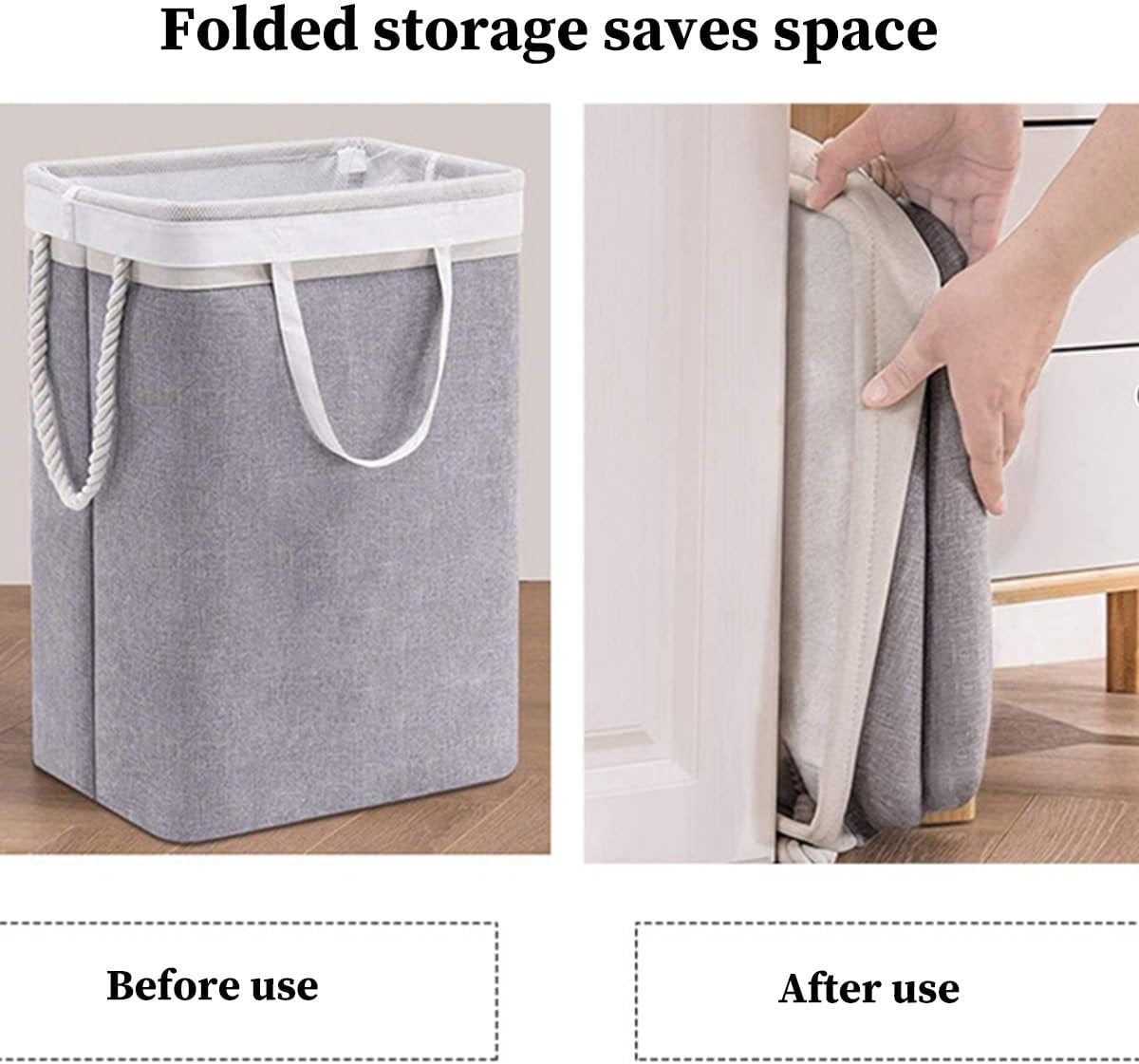 Collapsible laundry basket with lid, leak-proof and foldable bin, with removable bag, large capacity, storage bag, for dorm room, bedroom, bathroom, clothes and toys, brown