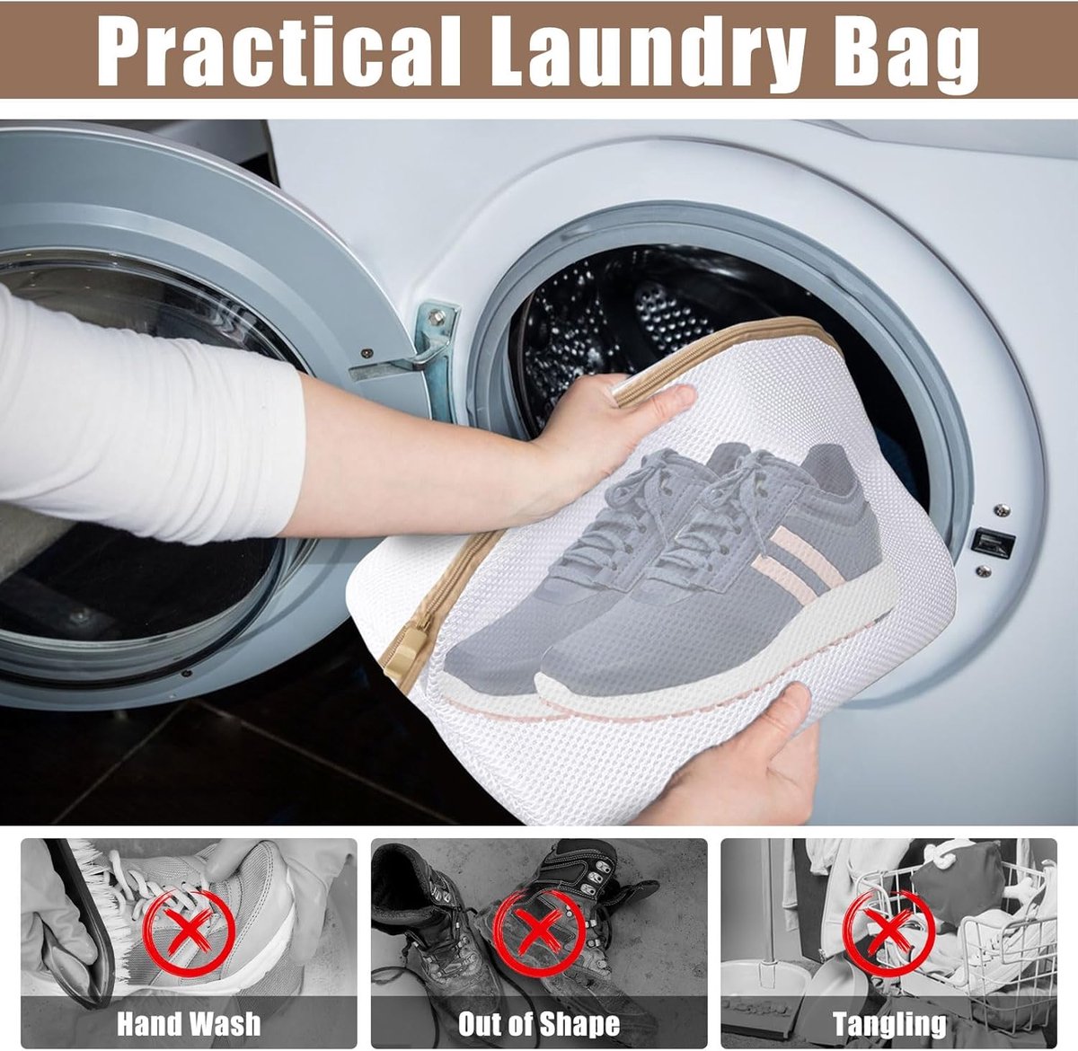 Laundry bag - Packing cubes - Laundry net - Women's shoe bag - Laundry bags with zipper - Compression zippered storage cubes - Reusable - 2 pieces - Shoe protector - Clothes