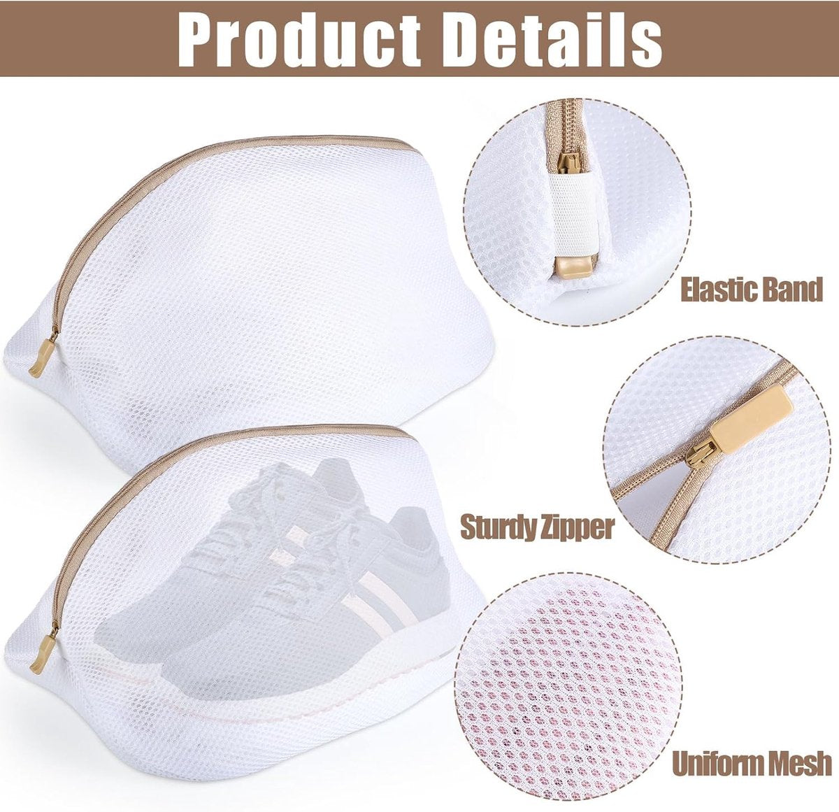 Laundry bag - Packing cubes - Laundry net - Women's shoe bag - Laundry bags with zipper - Compression zippered storage cubes - Reusable - 2 pieces - Shoe protector - Clothes