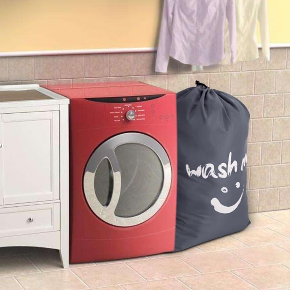 60L Large Foldable Laundry Bag for Travel, with Handles, Gray, 60x80cm