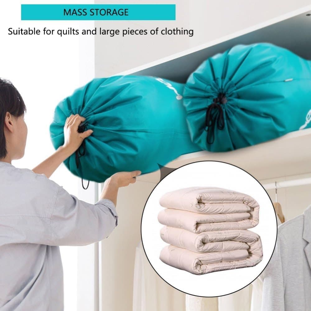 Foldable Laundry Bag for Travel, Large, Blue, Compatible with Dirty Clothes Storage