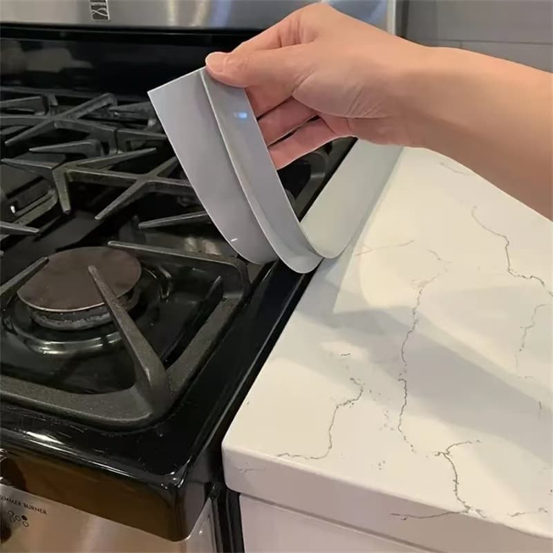 2-Pack High Temperature Resistant Gap Strip for Kitchen Stove and Cabinet, Compatible with Most Brands, 1.5 x 0.5 Inches, Gray