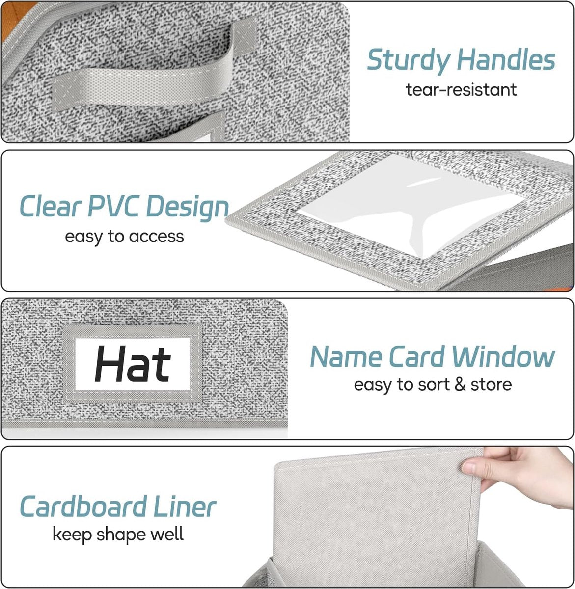2-Pack Storage Boxes for Caps - Storage Solution for Up to 24 Baseball Caps - Stackable 2-in-1 Hat Box