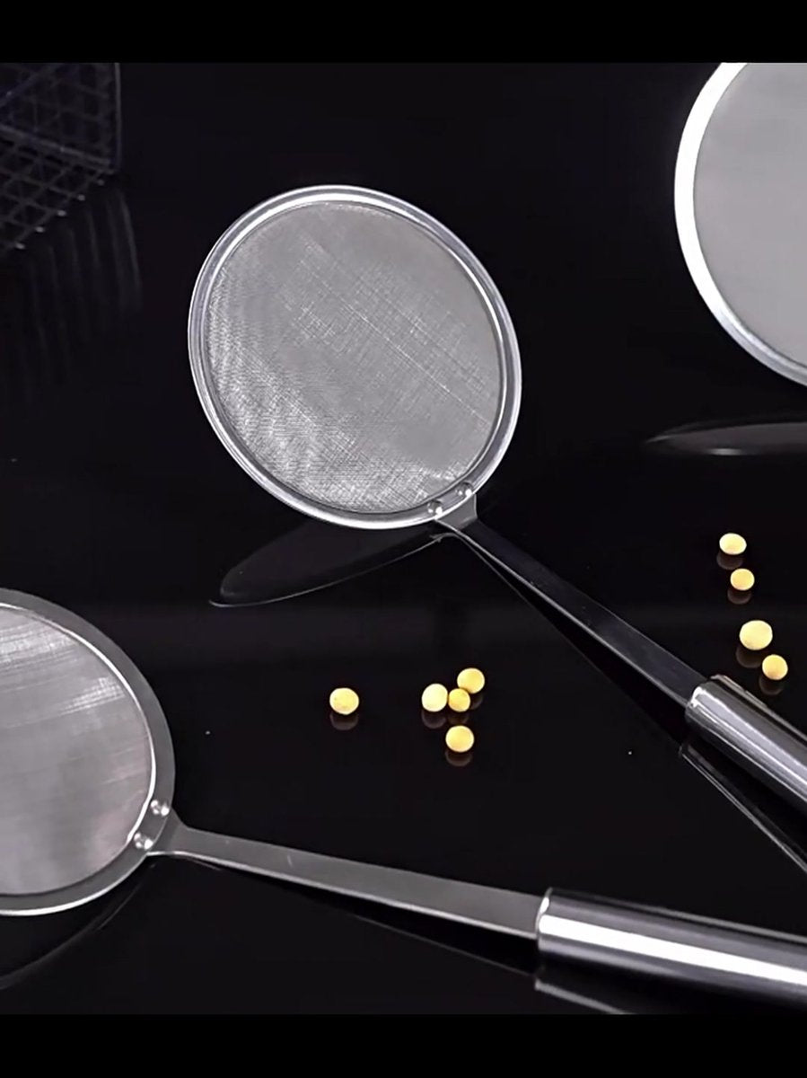Skimmer - 2 Pieces - Deep-frying Spoon - Deep-frying Scoop - Food Sieve - Skimmer Spoon - Colander Spoon - Draining Potatoes/Vegetables/Pasta - Cooking Supplies - Kitchen Tools - Skimmer Spoon - Sieve - Colander - Hanging - With Handle - ø10 cm - Stainles