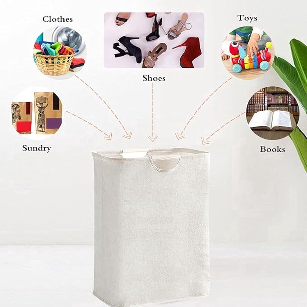 Cotton Laundry Basket - Laundry Bag - Laundry Basket - With Handles - 30x30x40cm - Durable - High Capacity - Foldable - Laundry Box - Clothes Organizer - Laundry Basket - Laundry Baskets - Dirty Clothes Basket - Storage Basket - Simple