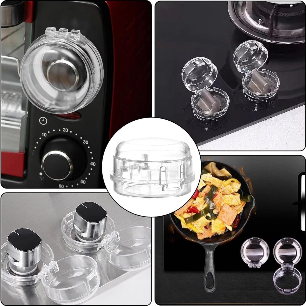 Gas Stove Knob Protective Cover - 8 Pieces - Universal - Plastic Knob Cover - Suitable for Gas Stove, Gas/Electric Stove, Electric Oven, Induction Stove, Gas BBQ, Hob - Kitchen Utensils - Transparent - Child Safety