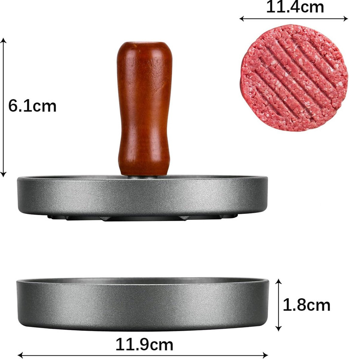 Hamburger Press - Stainless Steel - Hamburger Maker - Burger Press - Burger Press - Hamburger Presses - Hamburger Shaper - Burger Meat Press - Includes 100 Sheets of Wax Paper - Dishwasher Safe - BBQ Accessories - BBQ Tools