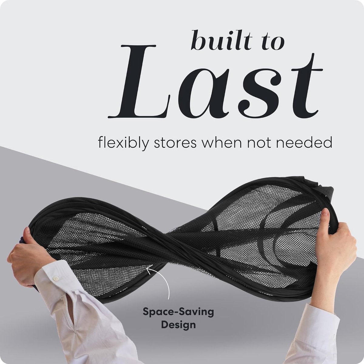 Foldable Laundry Basket - 60 x 30cm - Laundry Baskets - Mesh - Breathable - Durable - Laundry Sorter - Laundry Box - Clothes Organizer - Laundry Basket - Dirty Clothes Basket - Storage Basket - Foldable Laundry Basket - Black - Portable - Space-Saving Lau
