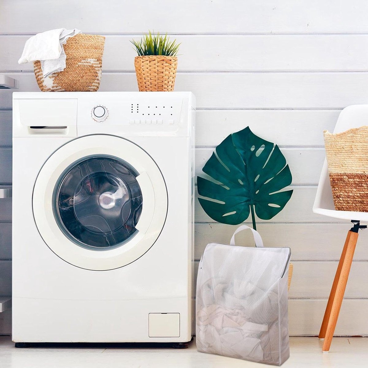 Laundry Bags 2 Pieces - Laundry Bags - Laundry Nets - Laundry Bags with Zippers - Protect Your Laundry and Washing Machine - 50x40x10 Cm - Large Laundry Net - Mesh Laundry Bags with Zippers - Reusable Laundry Bag with Handle - For Home, Dormitory, Hotel,