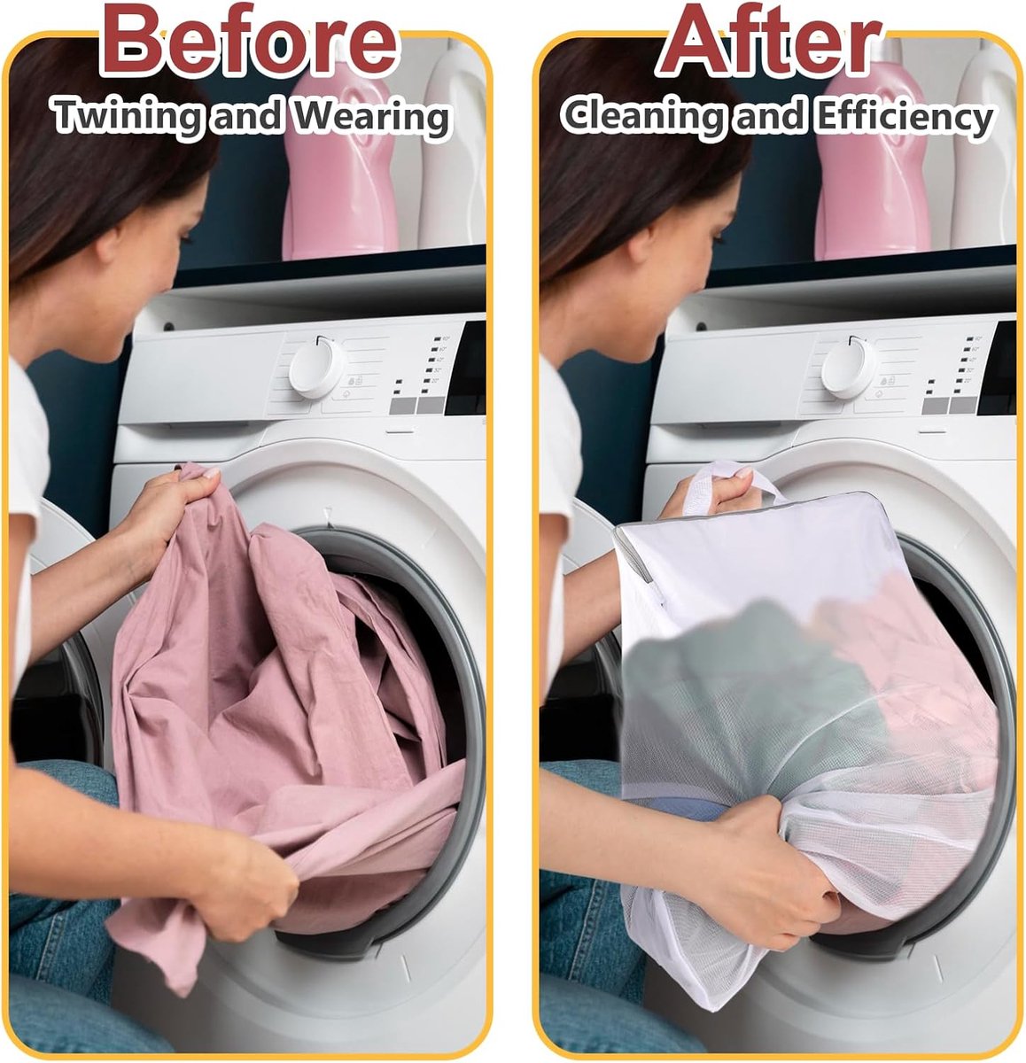 Laundry Bags 2 Pieces - Laundry Bags - Laundry Nets - Laundry Bags with Zippers - Protect Your Laundry and Washing Machine - 50x40x10 Cm - Large Laundry Net - Mesh Laundry Bags with Zippers - Reusable Laundry Bag with Handle - For Home, Dormitory, Hotel,