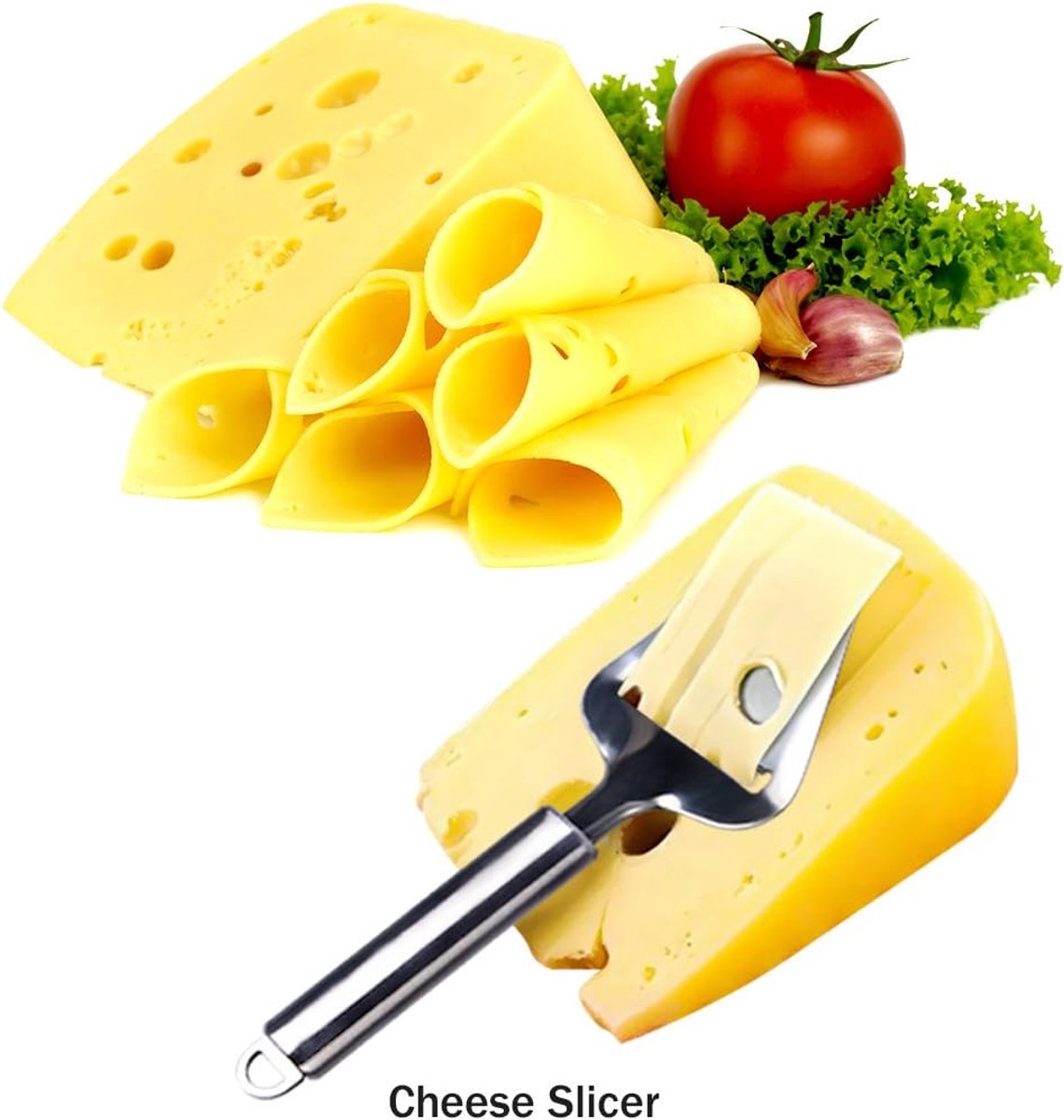 Cheese Slicer - Professional Cheese Slicer - Multifunctional Cheese Slicer - Hard Cheese Slicer - Soft Cheese Slicer - High-quality Vegetable Cheese Slicer and Paring Knife - Kitchen Utensils - Kitchen Accessories - Wall Mountable - Stainless Steel - Silv