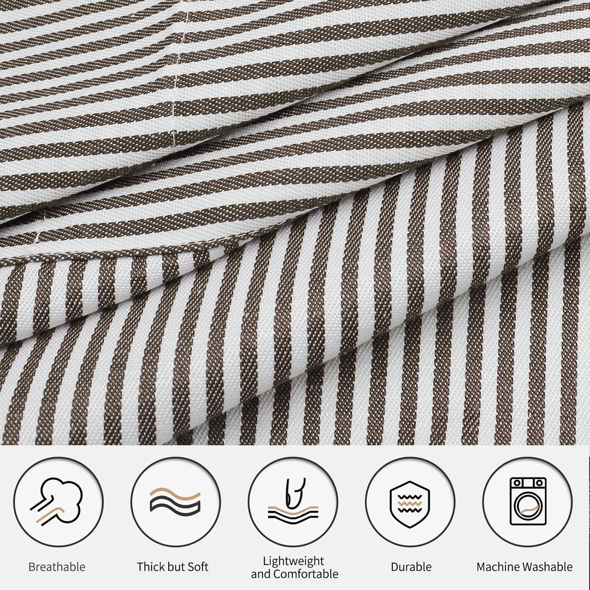 Kitchen Apron - 2 Pieces - Professional Cooking Apron - for Ladies and Gentlemen - Catering Apron - Easily Adjustable - BBQ Apron - Pottery Apron - Cooking Kitchen Aprons - kitchen cooking aprons - soft chef apron with 2 pockets - black/brown stripes