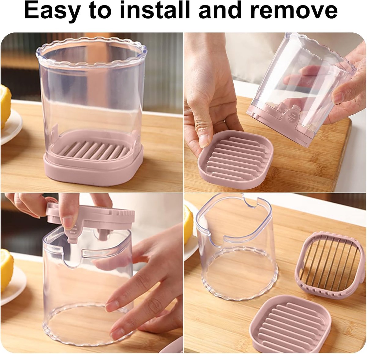 Fruit slicer - Multifunctional slicer - Fruit slicing cup - Grape slicer - strawberry slicer - fast banana, grape and egg cuber - Kitchen Tool - kitchen utensils - portable kitchen tool - Pink