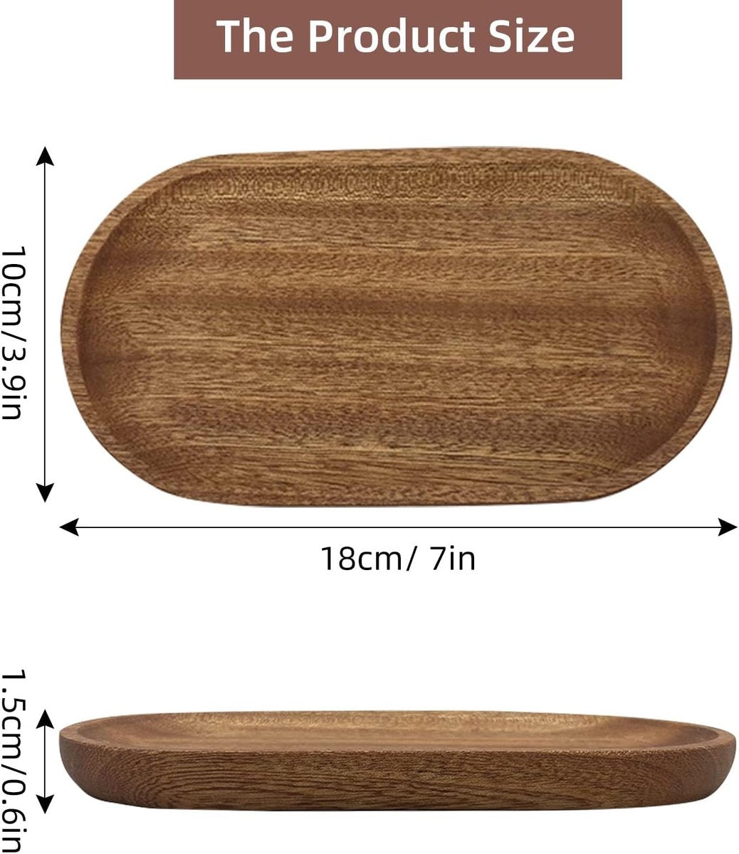 2 pieces - Cutlery holder - 18*10 cm - Tray - Kitchen Spoon Holder - natural retro wooden kitchen spoon holder - kitchen utensil holder - wooden plates - for the countertop - for spatulas, spoons, tongs and other kitchen utensils - brown