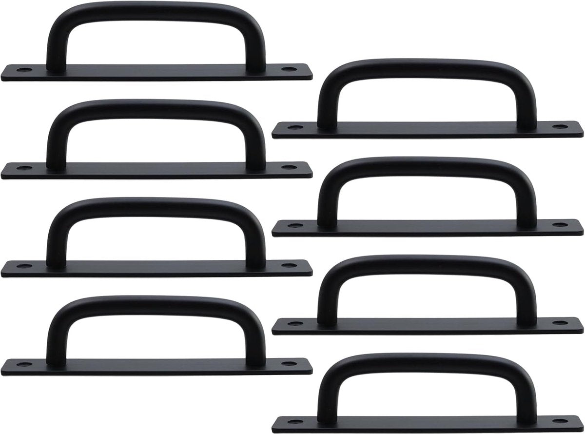 8 Pieces Door Handle - Kitchen Cabinet Handles - Cabinet Handles - Handles for Small Doors - 5" Hole in the Center Aluminum Alloy Cabinet Handles - Kitchen Cabinet Handle - For Drawer Cabinets, Cabinets, Kitchen, Wardrobe and Drawer Handles - Black